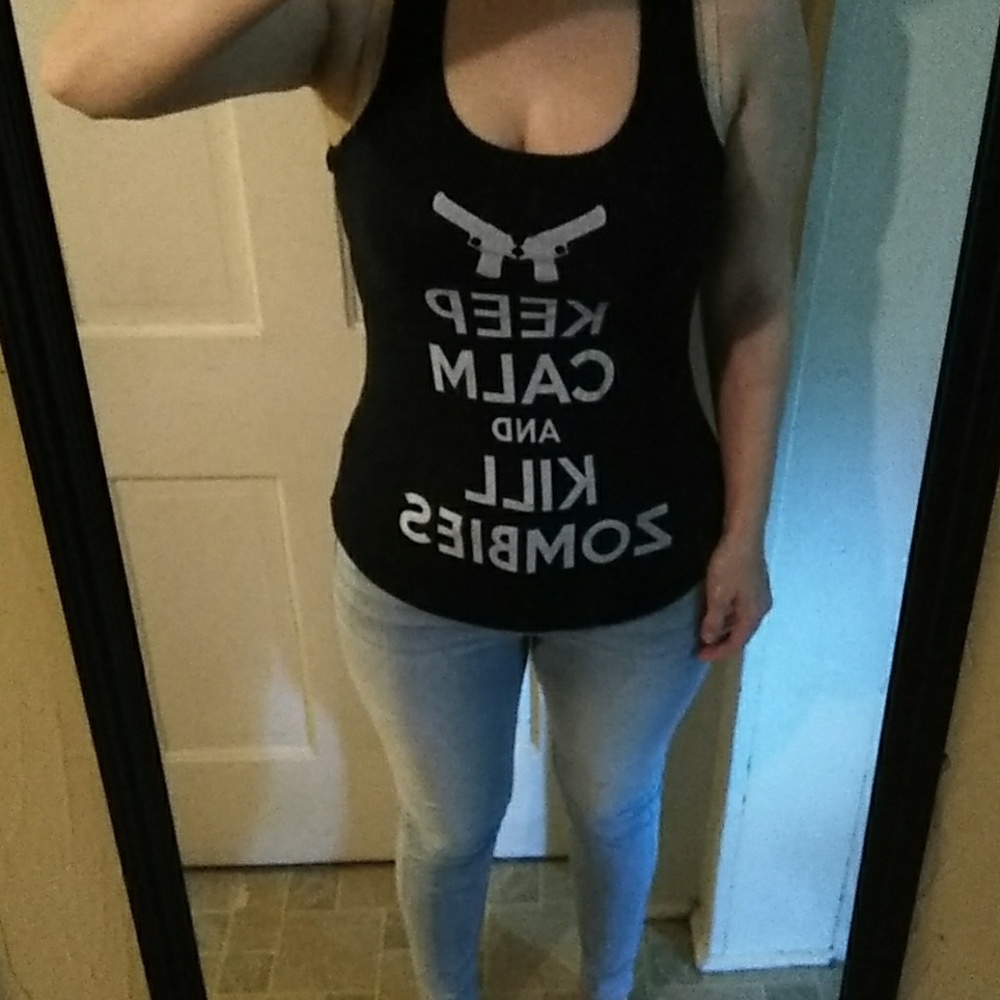 Black racer back tank top